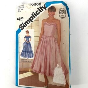80s Gunne Sax Jessica McClintock Dress Sewing Pattern Simplicity 6386 31.5" Bust